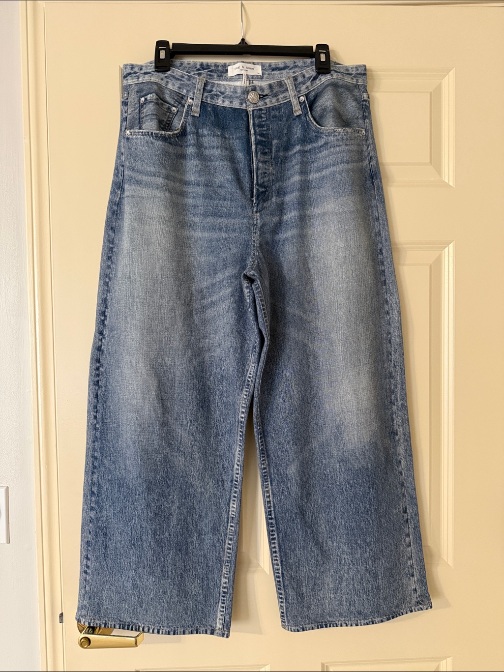 Rag & Bone Wide-Leg Flare Jeans In Light Blue Wash